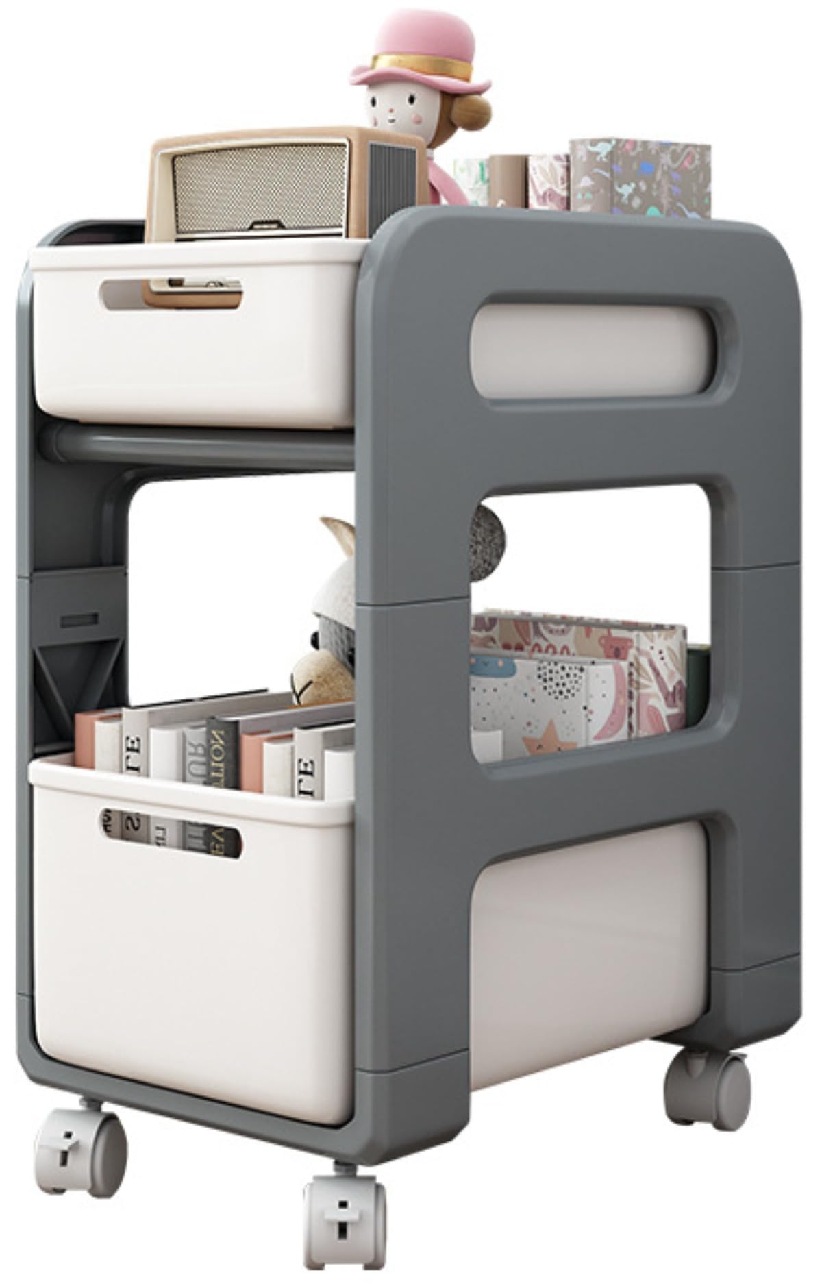 Amazon.co.jp: キャスター付きスチール収納ワゴン 2段式25.5×38×48.5cm